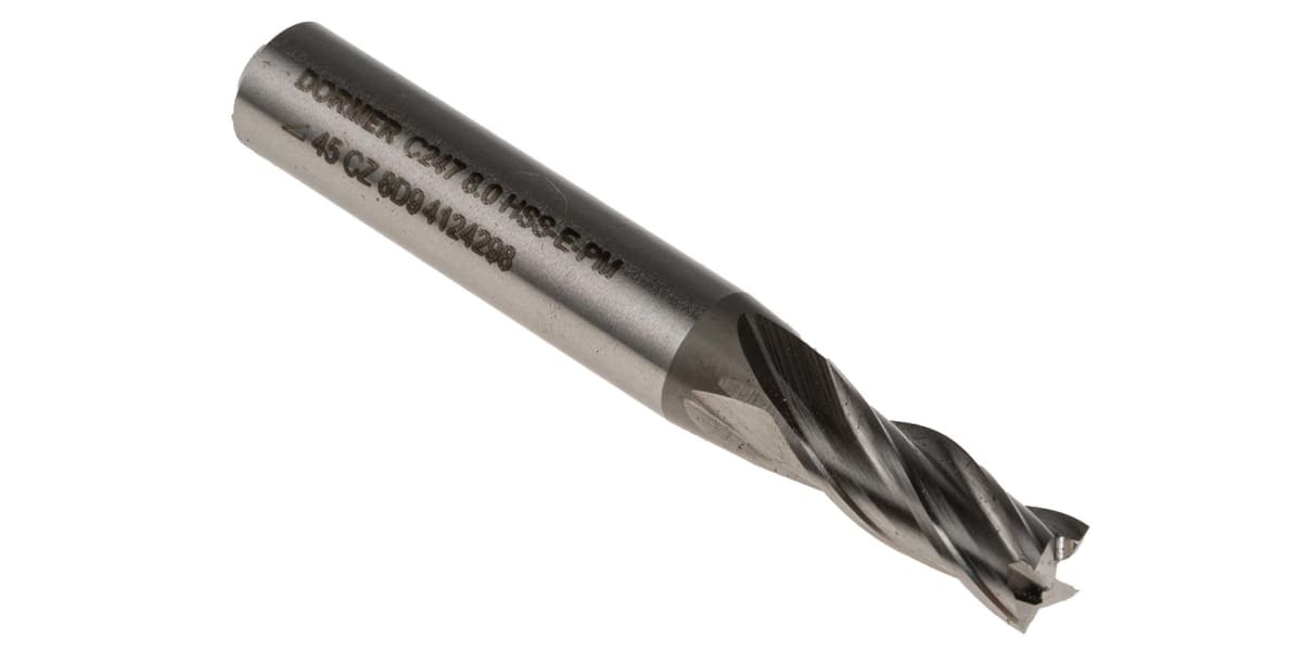 Product image for Dormer HSCo End Mill, 8mm Cut Diameter