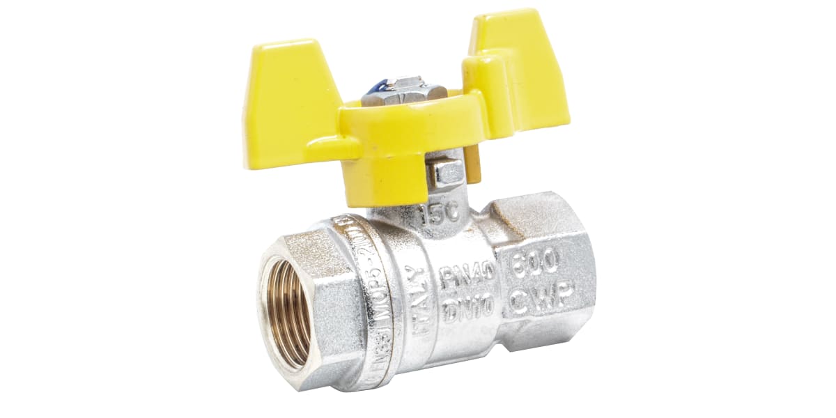 Product image for Gas T handle ball valve 3/8in F-F