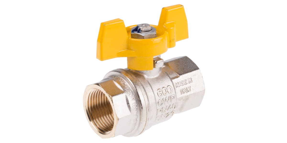 Product image for Gas T handle ball valve 3/4in F-F