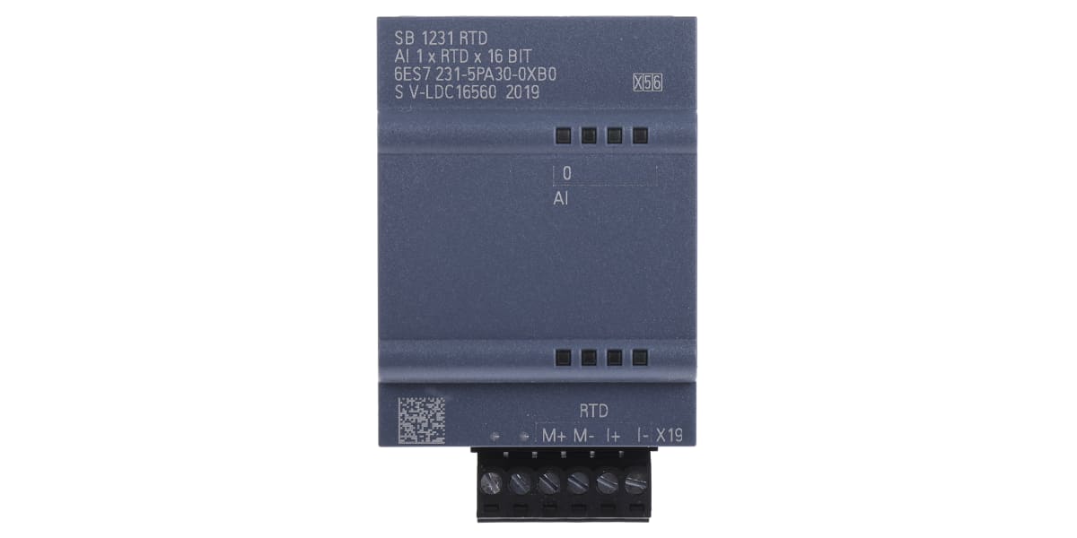 Product image for Siemens PLC I/O Module for use with SIMATIC S7-1200 Series 62 x 38 x 21 mm Analogue, RTD 1 5 V dc