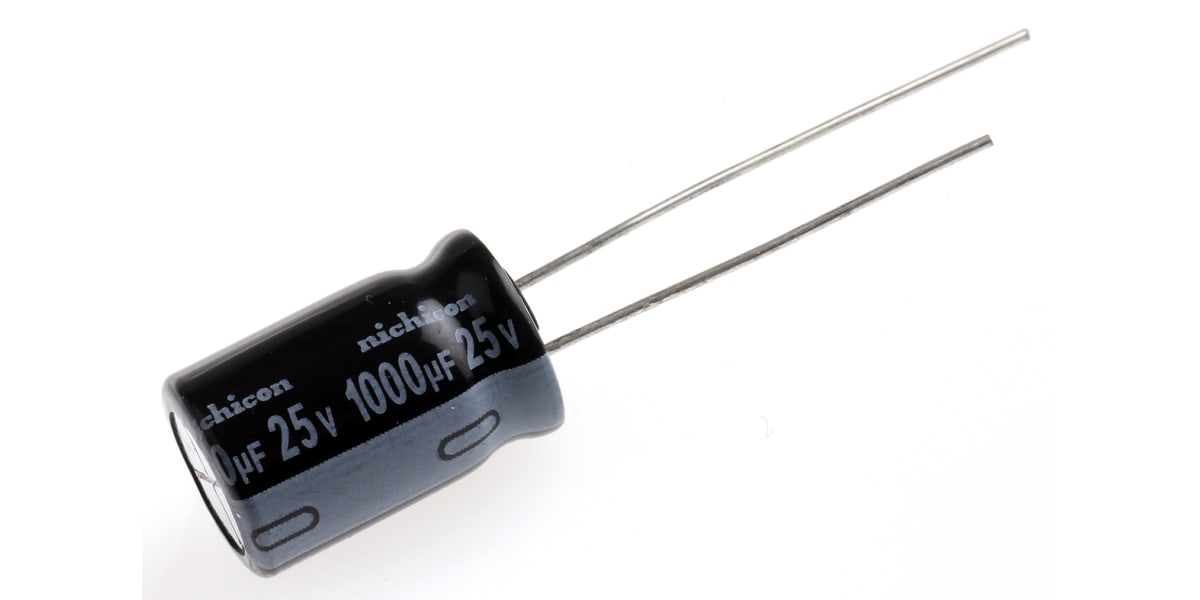 Product image for Nichicon 1000μF Electrolytic Capacitor 25V dc, Through Hole - UVY1E102MPD