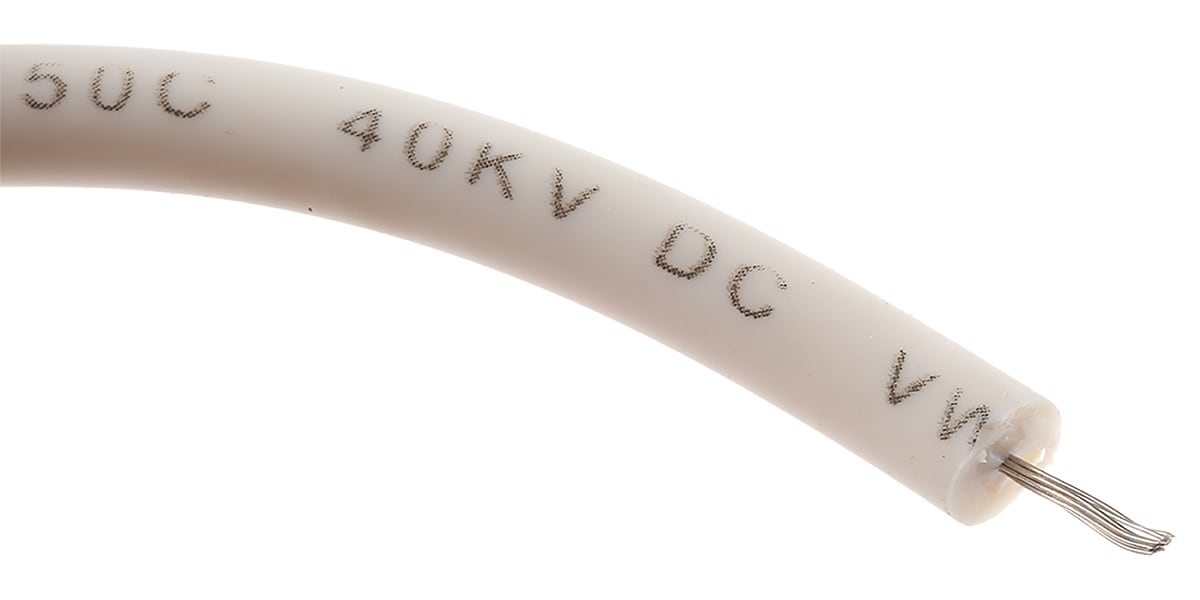 Product image for 40kV Silicone Wire UL3239 White AWG22
