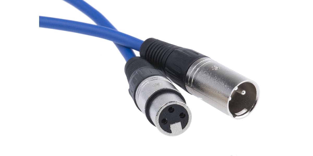 Product image for Blue XLR socket to XLR plug cable 5m