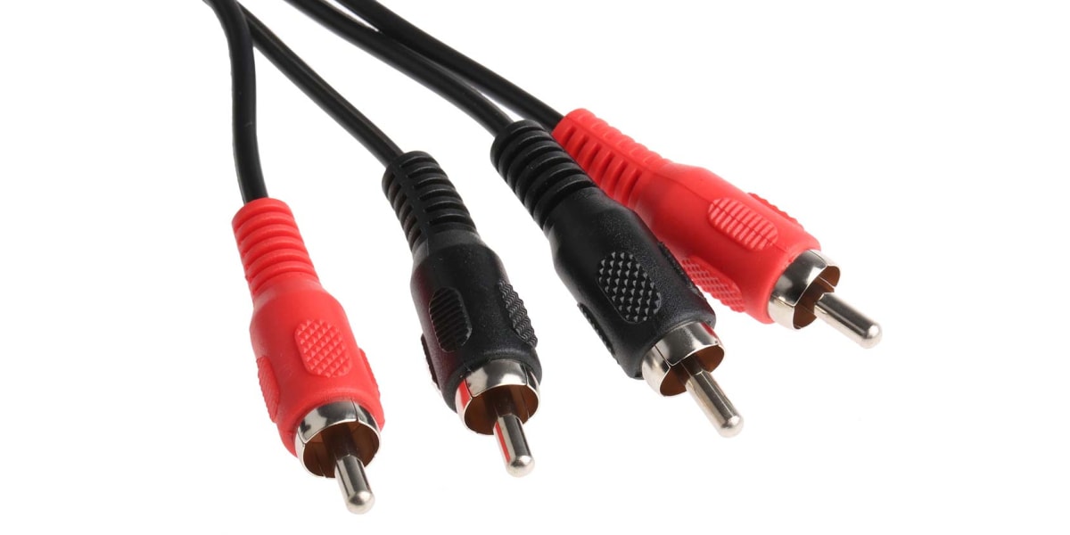 Product image for 2 x phono plug - 2 x phono plug cable 1m