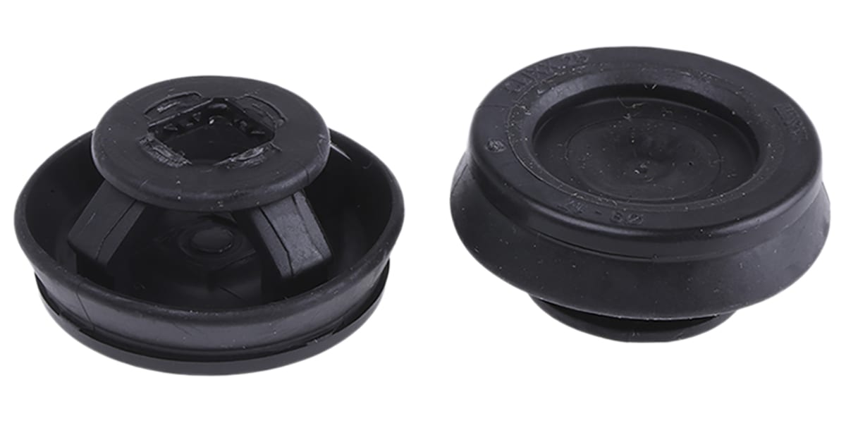 WISKA Black Polypropylene, Thermoplastic 25mm Round Cable Grommet 