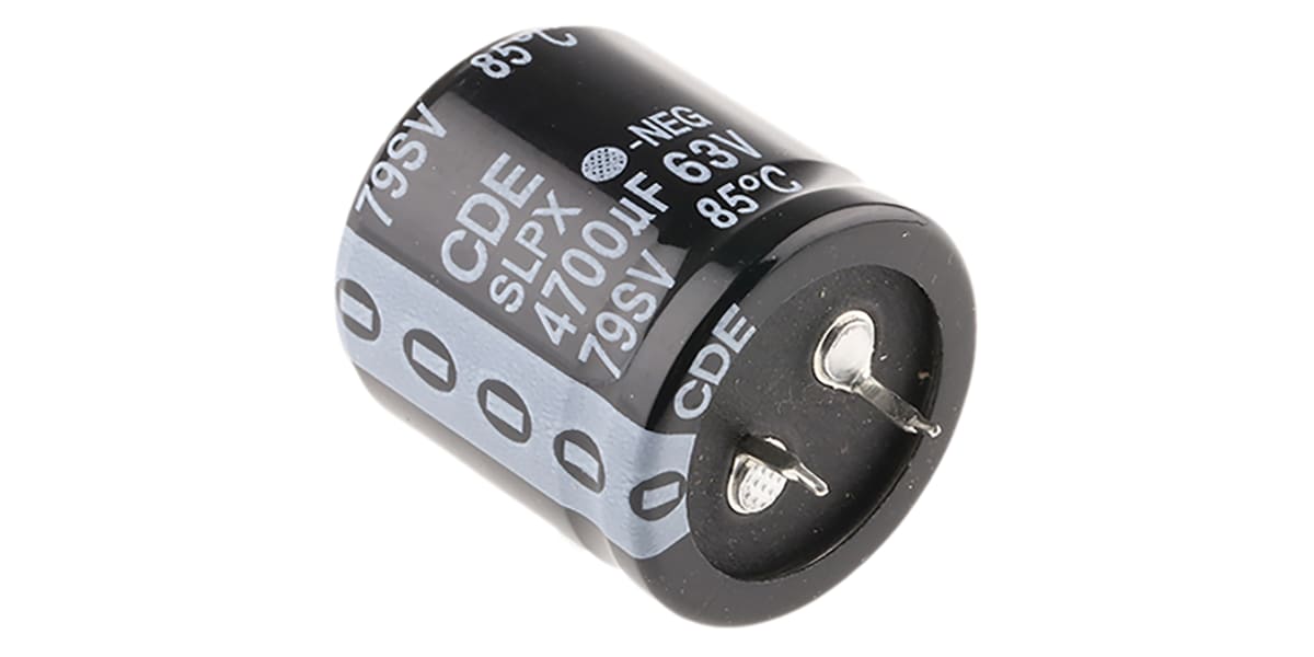 Product image for SLPX 85DEGC SNAP-IN CAP 4,700UF 63V