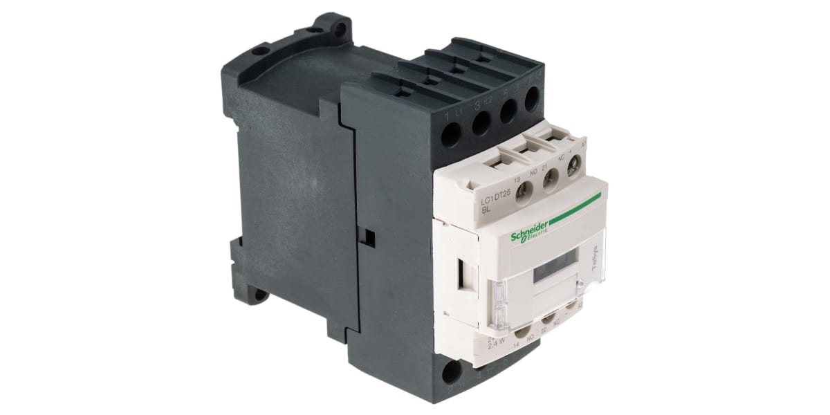 Product image for 4 pole NO coil contactor,25A,24Vdc,AC1