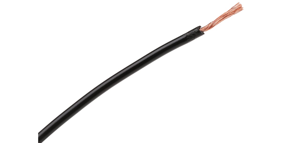 Product image for BLACK PVC CABLE 0.5MM.SQ 5M