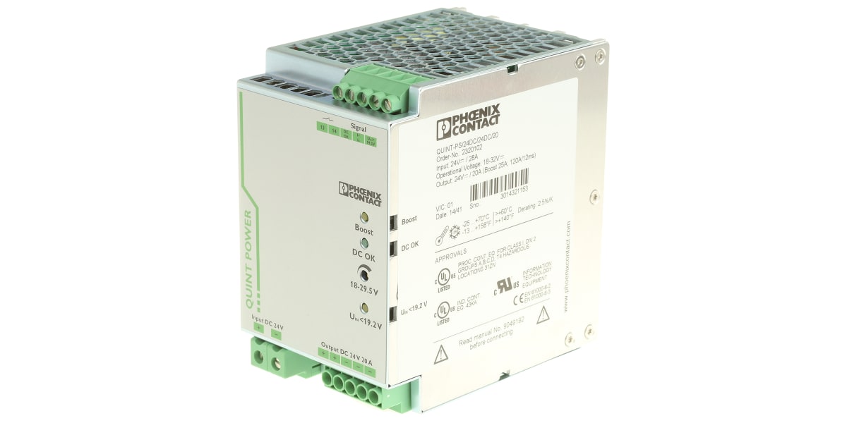 Product image for POWER SUPPLY DIN RAIL 24DC/24DC/20