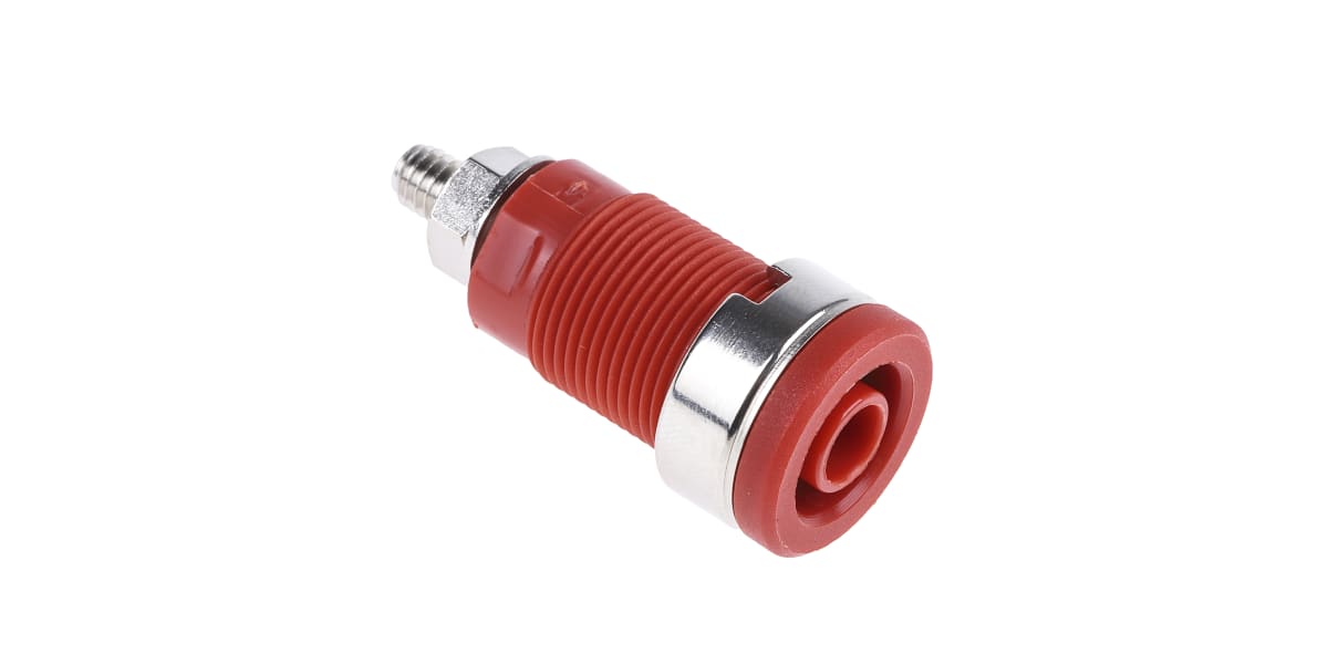 Product image for RED 4MM SAFETY SOCKET WITH THREAD