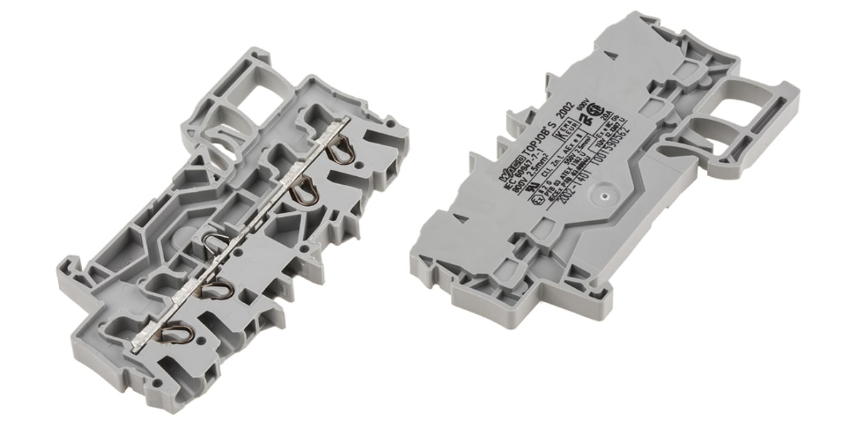 Product image for DIN rail terminal 4x2.5mm2 grey