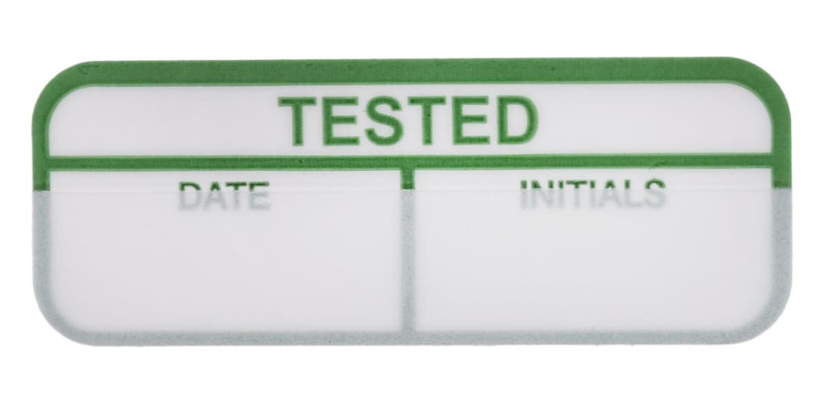 Product image for Green write-on label 'TESTED',40x15mm