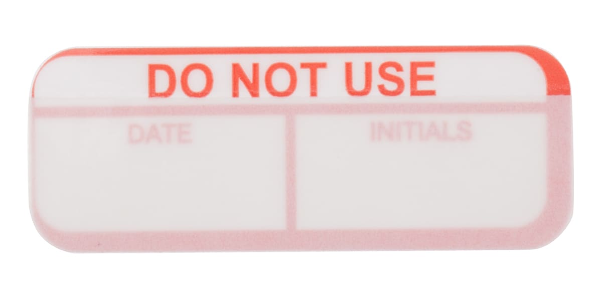 Product image for Red write-on label 'DO NOT USE',40x15mm