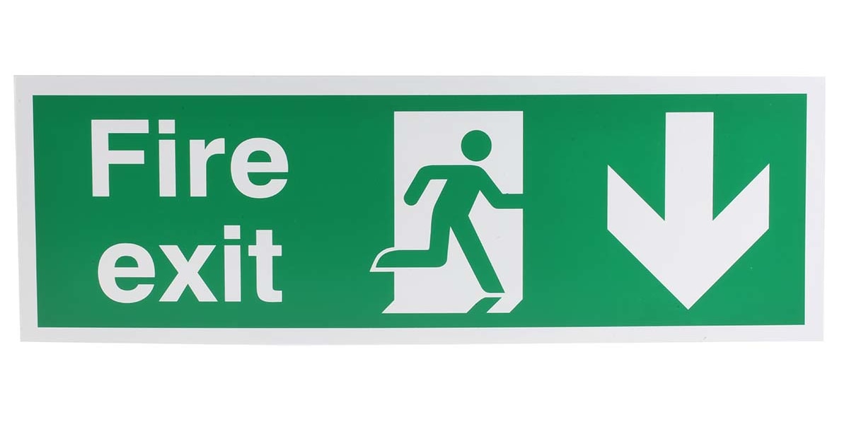 Product image for Plastic FIRE EXIT, Fire Exit, English, Exit Sign