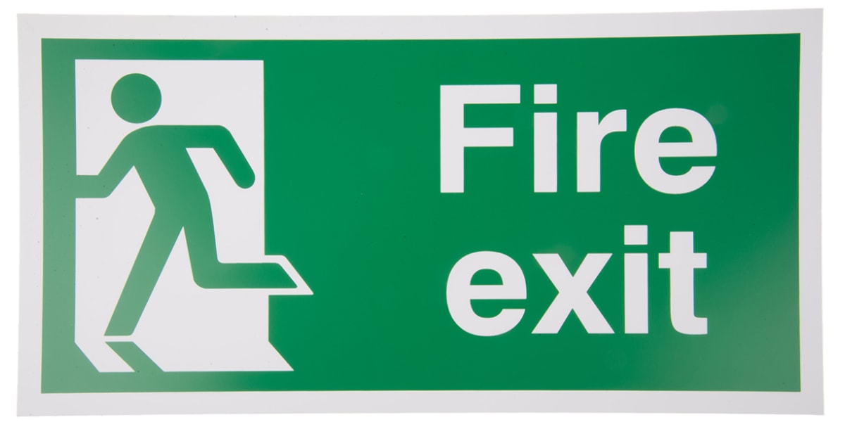 Product image for PP SIGN 'FIRE EXIT' RUNNING MAN LEFT