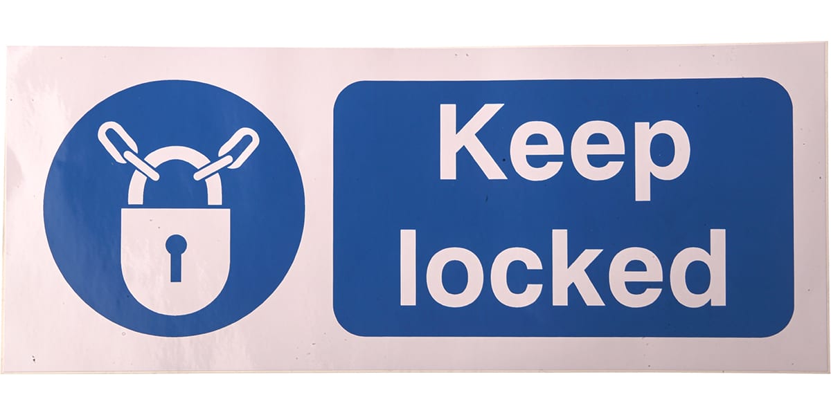 Product image for SAV SIGN 'KEEP LOCKED', 100 X 250MM