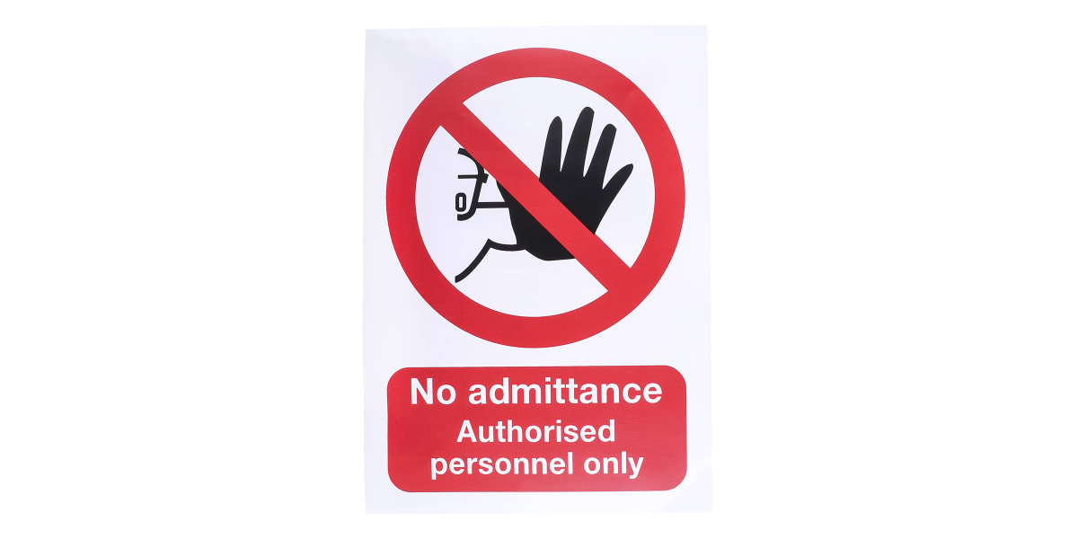 Product image for SAV sign 'No admittance.only',210x148mm