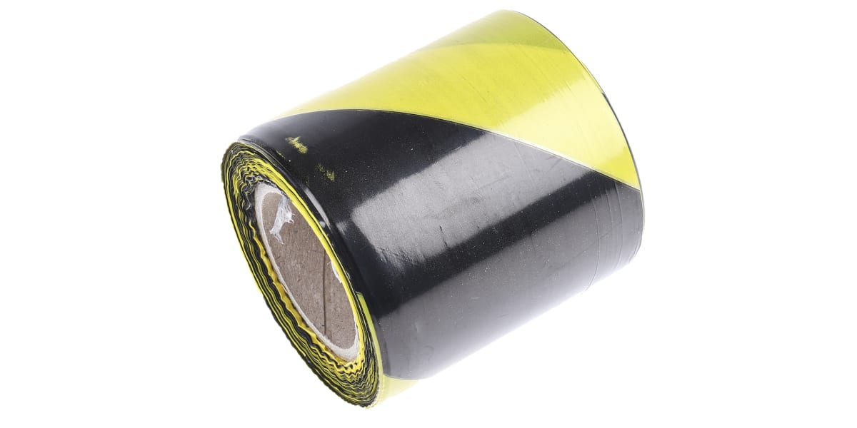 Product image for Barricade tape,Black/Yellow, 75mmx100m