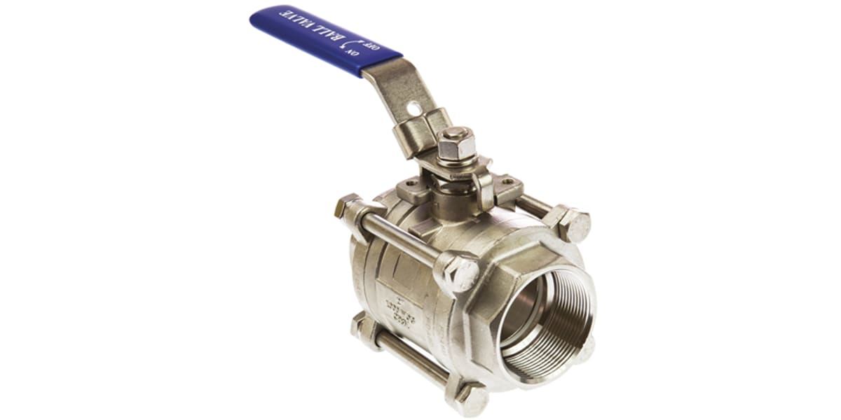 Product image for 3pc Full Bore Ball Valve,2in. S/steel