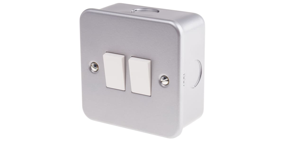 Product image for METALCLAD 2 WAY DOUBLE SWITCH 6A