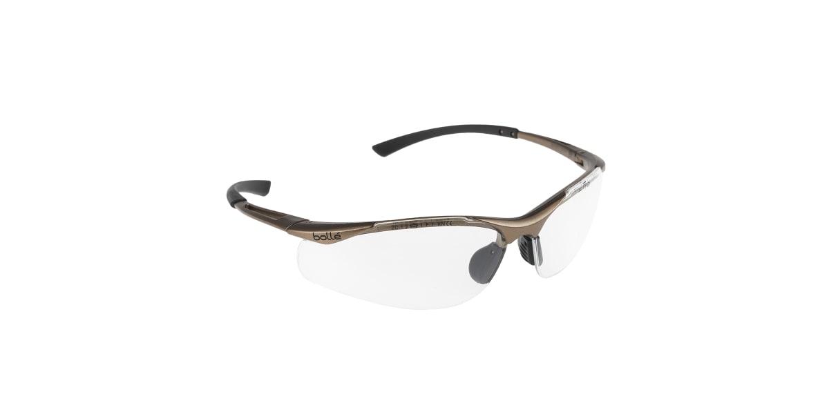 Product image for Bolle Contour Anti-Mist UV Safety Glasses, Clear Polycarbonate Lens, Scratch Resistant, Vented