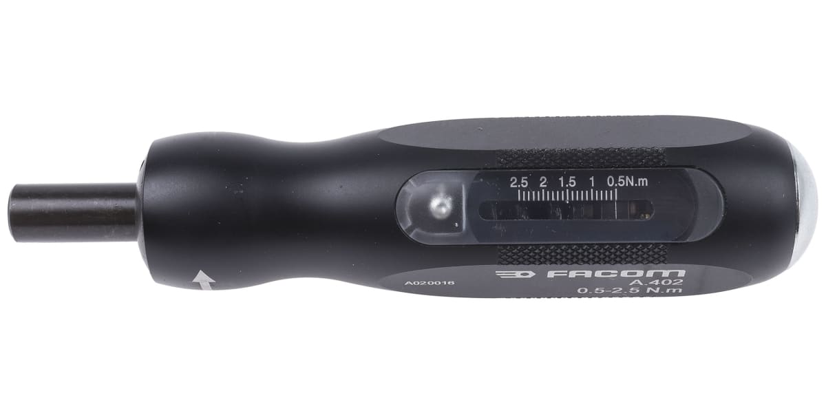 Product image for Facom 1/4 in Hex Adjustable Torque Screwdriver, 0.5 → 2.5Nm