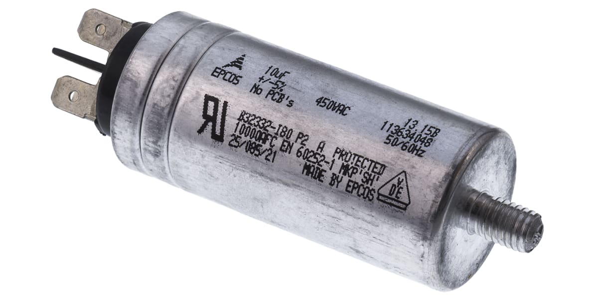 Product image for B32332 MOTOR RUN CAPACITOR 10UF 450V