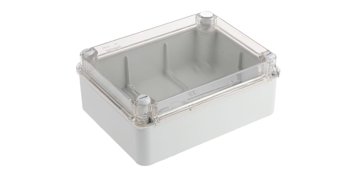 Product image for IP55 ABS BOX WITH CLEAR LID, 200X155X80