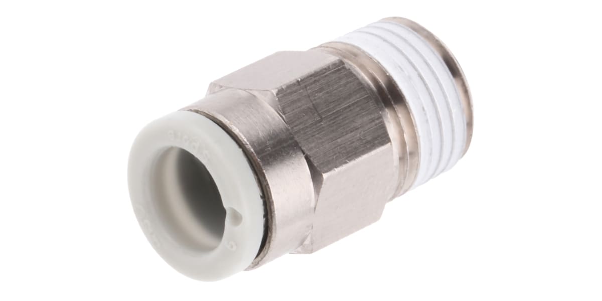 Product image for Male Connector 6mm to 1/8 Ni Plated