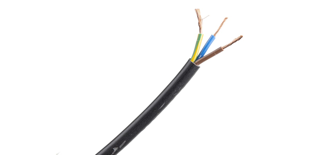 Product image for H05VV-F 3183Y 3 Core 0.75mm Black Cable