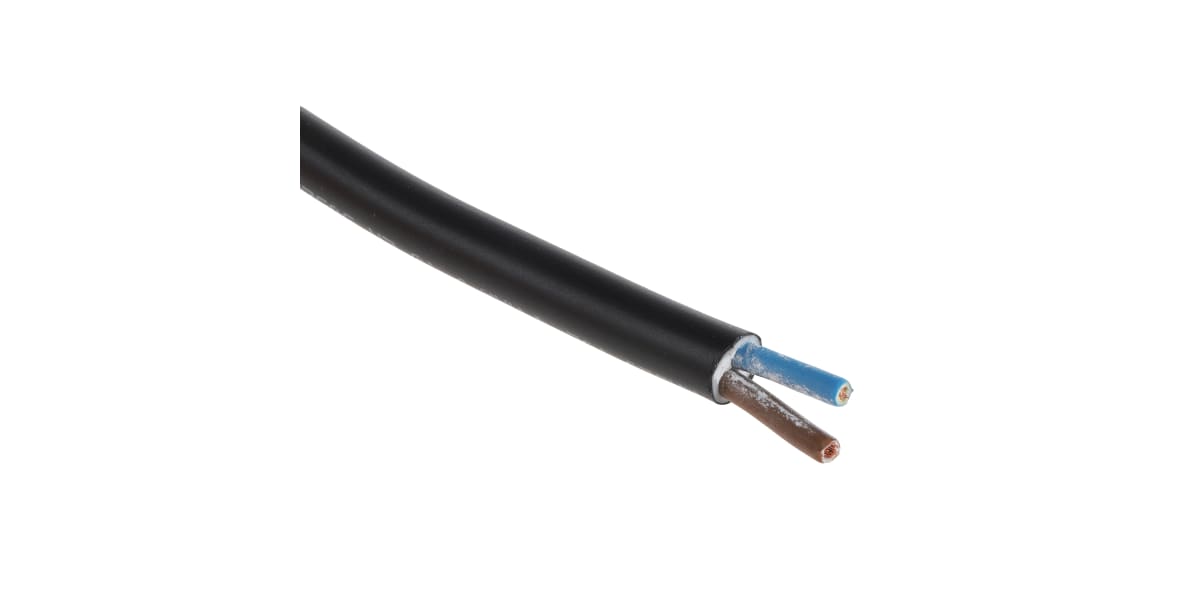 Product image for H05VV-F 3182Y 2 Core 1.5mm Black Cable