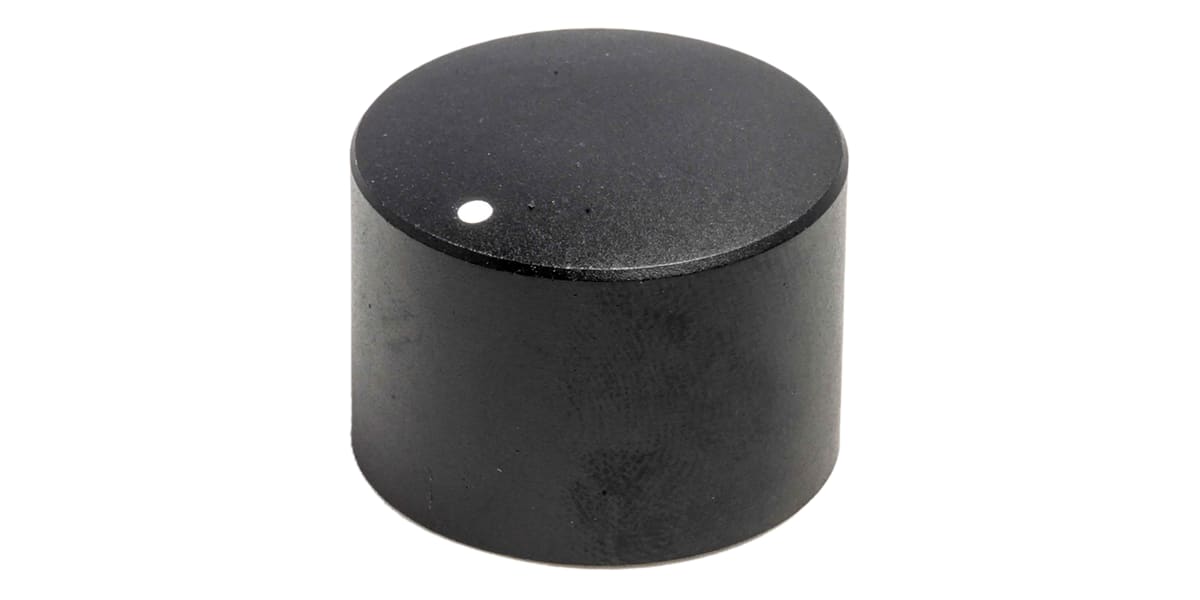 Product image for Knob KMR-25 black dot 6mm splined-18T