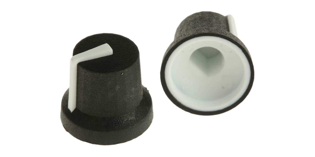 Product image for Knob black white marker line 6mm D