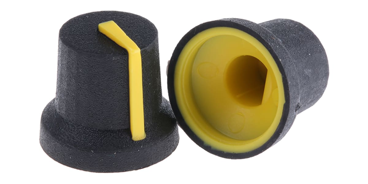 Product image for KNOB BLACK YELLOW MARKER LINE 6MM D