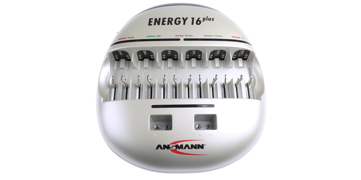 Product image for Ansmann Energy 16 Plus NiCd, NiMH 9V, AA, AAA, C, D Battery Charger with EURO, UKplug