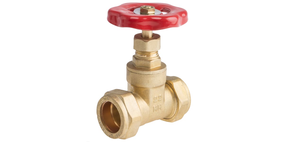 Product image for Gate compression valve,22mm comp