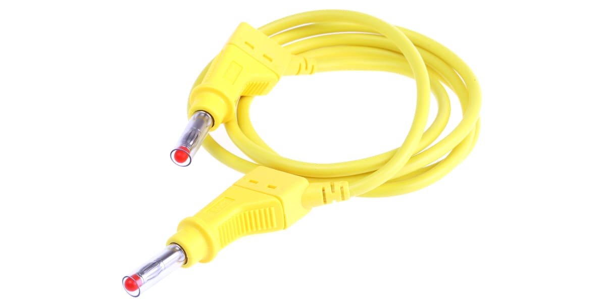 Product image for 4mm test lead, yellow,1m