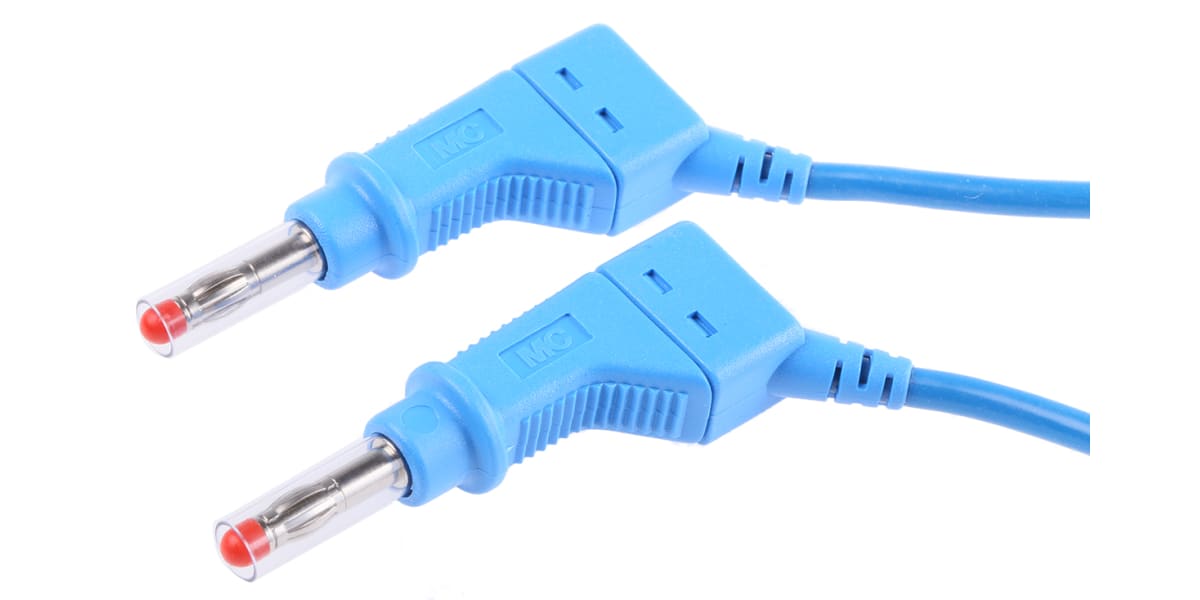 Product image for 4mm test lead, silicone, blue,2m