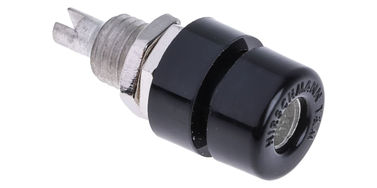 Product image for 4mm panel socket,black,32A,60VDC,CAT I