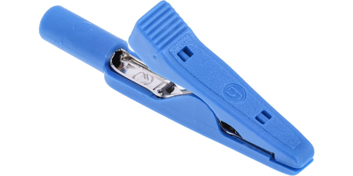 Product image for 2mm insulated crocodile clip,blue,8A