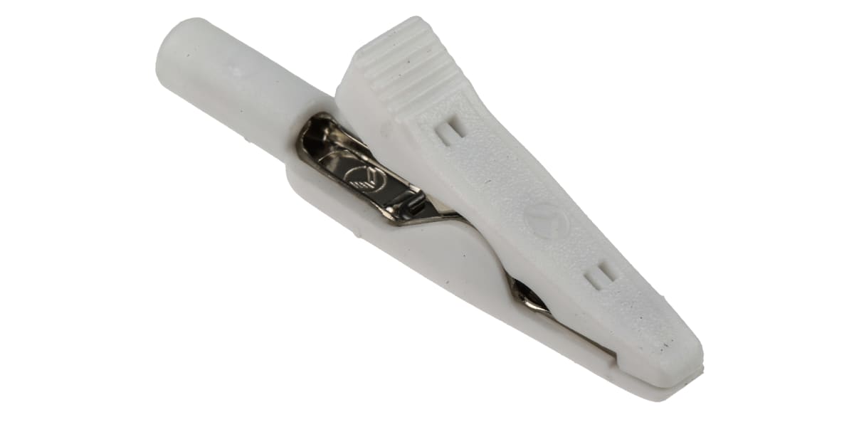 Product image for 2mm insulated crocodile clip,white,8A