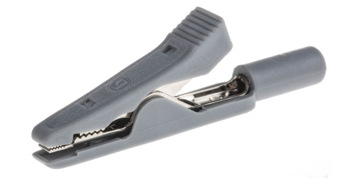 Product image for INSULATED CROCODILE CLIP,GREY,8A,CAT I