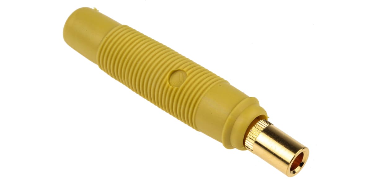 Product image for 4MM CABLE SOCKET,YELLOW,16A,60VDC,CAT I