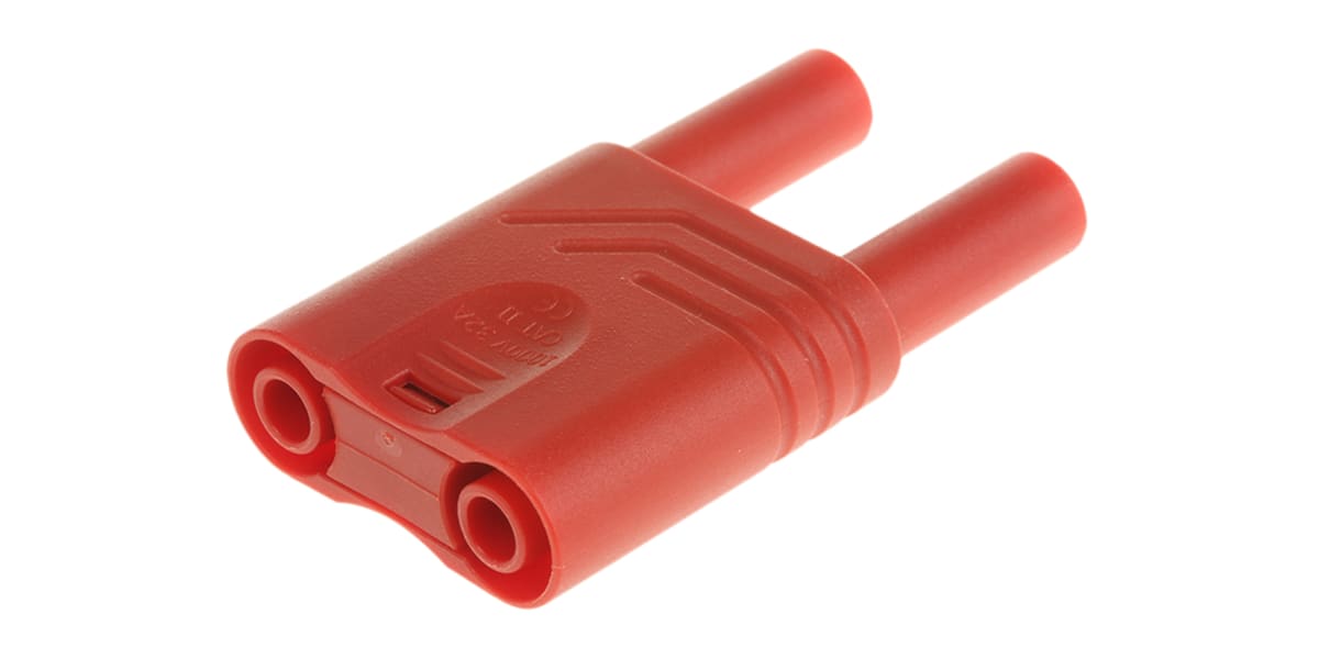 Product image for 4mm insulated jumper plug,red,32A,CAT II