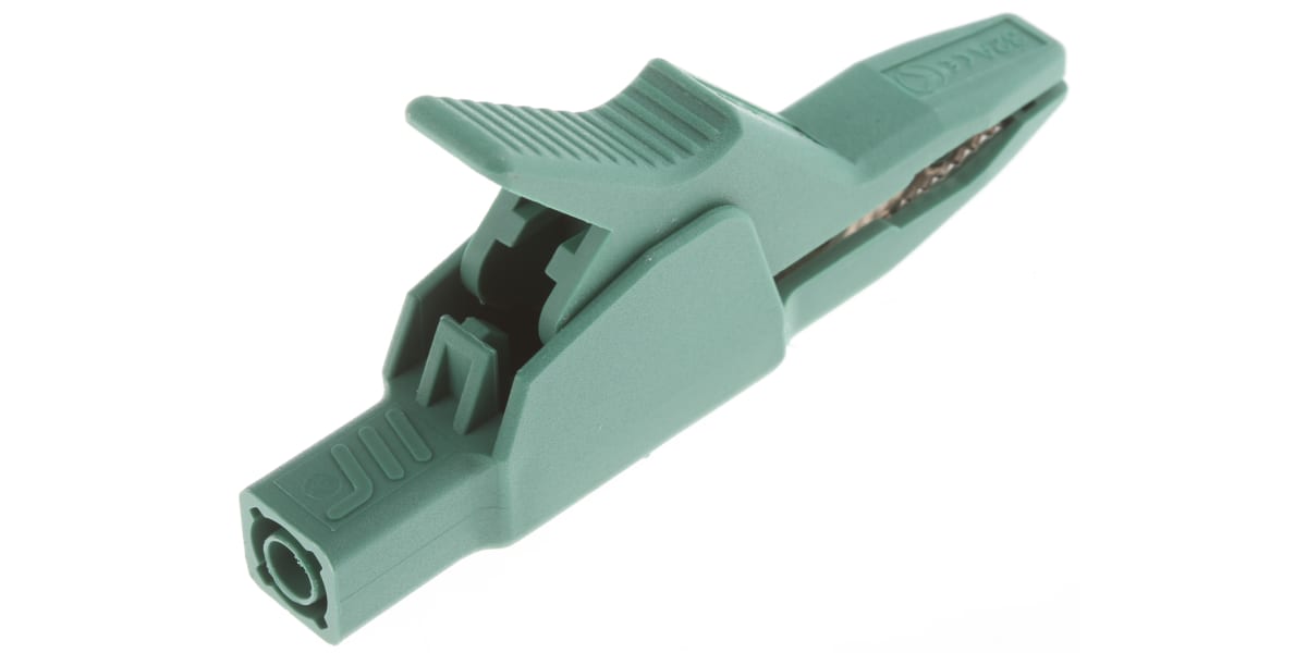 Product image for 4mm insulated crocodile clip,green,32A