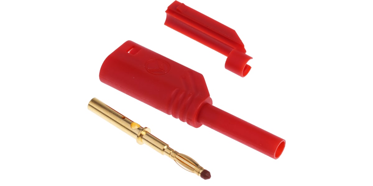 Product image for Hirschmann Test & Measurement Red Male Banana Plug - Solder Termination, 1000V ac/dc, 10A