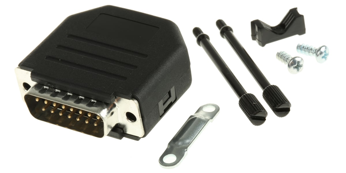 Product image for DSUB PLUG AND PLASTIC HOOD KIT 15WAY