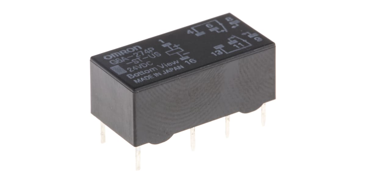 Product image for RELAY SIGNAL PCB DPDT LATCHING 2A 24VDC