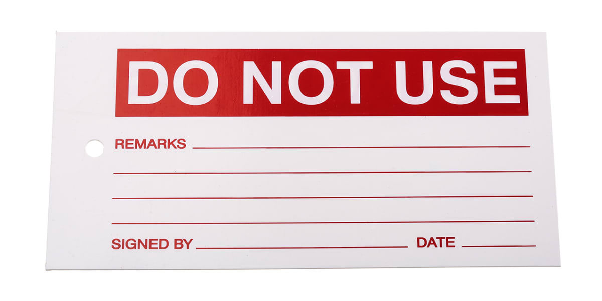 Product image for Heavy Duty Control Tag "DO NOT USE"