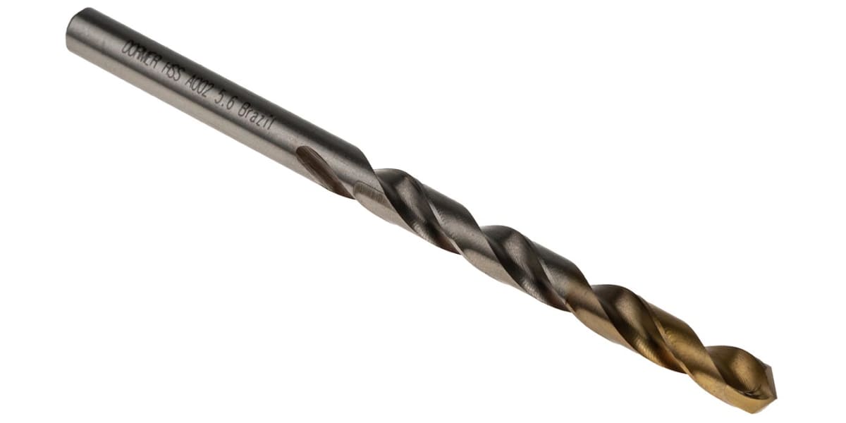 Product image for Dormer HSS-TiN Twist Drill Bit, 5.6mm x 93 mm